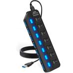 Strex USB 3.0 Hub - USB Splitter - 7 Poorten - 5Gbps - LED, Verzenden, Nieuw, Strex