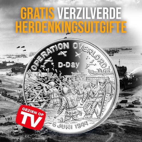 Gratis Nationale Uitgifte 2024 – 80 jaar D-Day-, Postzegels en Munten, Munten | Nederland, Losse munt, Zilver