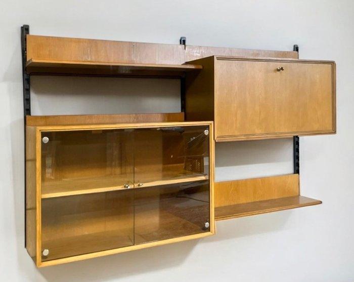 Wandrek - Hout, Metaal, Glas - Profielpaneelgroep, Antiek en Kunst, Kunst | Designobjecten