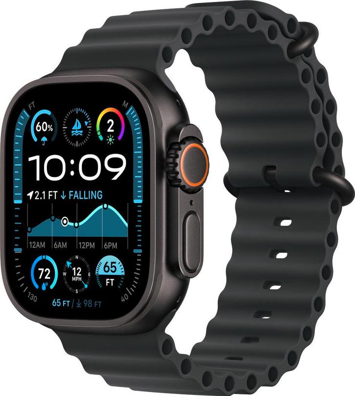 Apple Watch Ultra 2 4G 49mm Zwart Ocean Band slimme horloges, Sieraden, Tassen en Uiterlijk, Smartwatches, Verzenden