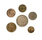 Bulgarije. Lot of 6 coins, incl. silver 2 Leva 1882, various