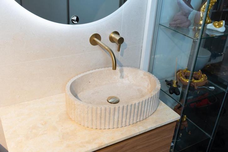 Waskom Loutro Irini Ovaal 50x38x12.5 cm Marmer, Doe-het-zelf en Verbouw, Sanitair, Overige typen, Nieuw, Ophalen of Verzenden