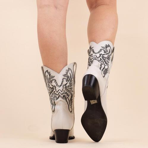 -59% DWRS Label  DWRS Label Laarsjes 261280 brady offwhite d, Kleding | Dames, Schoenen, Wit, Nieuw, Verzenden