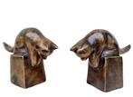 Beeldje - Bronze cats (2) - Brons, Antiek en Kunst