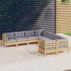 vidaXL 8-delige Loungeset met grijze kussens massief, Verzenden, Nieuw, Loungeset