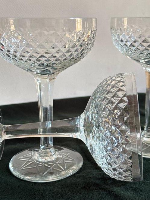Drinkset (6) - Diamanten punten, kristallen champagneglas, Huis en Inrichting, Overige Huis en Inrichting