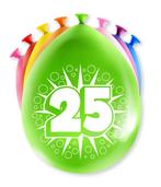 Ballonnen 25 jaar 8 stuks, Verzenden, Nieuw, Feestartikel