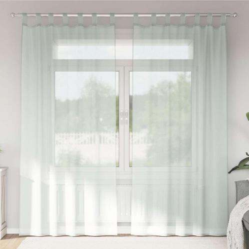 vidaXL Gordijnen voile met roedezakken 2 st lichtgrijs, Huis en Inrichting, Stoffering | Gordijnen en Lamellen, Grijs, Nieuw, Verzenden