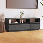 vidaXL Tv-meubel 140x37x50 cm massief grenenhout grijs, Huis en Inrichting, Kasten | Televisiemeubels, Nieuw, Verzenden