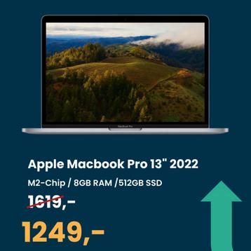 Macbook Pro 2022 M2 met 3 jaar garantie