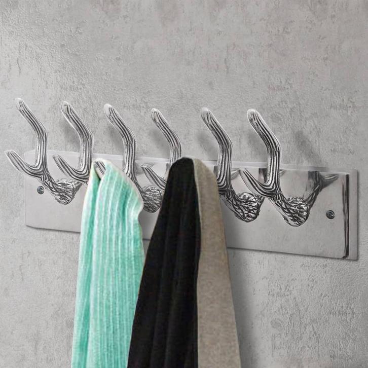 vidaXL Kapstokken 2 st aluminium zilverkleurig, Huis en Inrichting, Woonaccessoires | Kapstokken, Nieuw, Verzenden