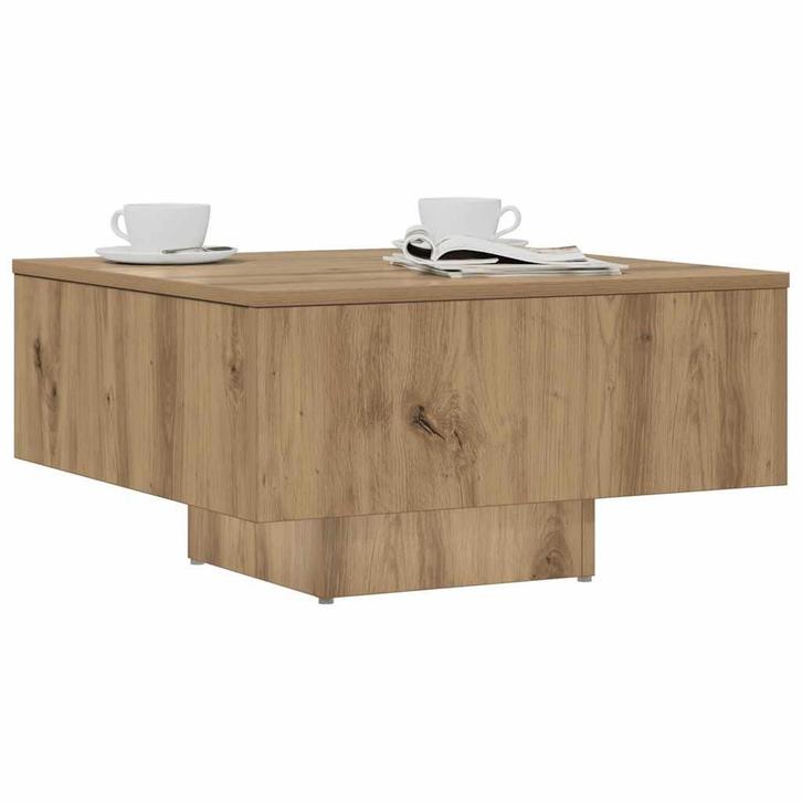 vidaXL Salontafel 60x60x31,5 cm bewerkt hout artisanaal, Huis en Inrichting, Tafels | Salontafels, 50 tot 100 cm, Nieuw, Overige houtsoorten