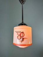 Lamp - Vintage Art Deco Plafondlamp - Aluminium, Glas