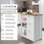 MIADOMODO® Keukenwagen op wielen - 3 laden, 3 niveaus, werkb, Verzenden, Zo goed als nieuw