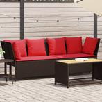 vidaXL Tuinbank met kussens poly rattan bruin, Verzenden, Nieuw, Rotan