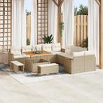 vidaXL 13-delige Tuinbankenset met kussens poly rattan, Verzenden, Nieuw, Rotan