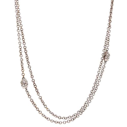 Witgouden anker choker met diamant 41.5 cm 18 karaat, Sieraden, Tassen en Uiterlijk, Kettingen, Wit, Zo goed als nieuw, Met hanger