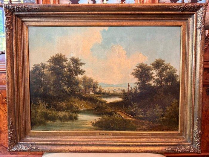 Josef Burgaritzky (1836-1890) - Am Bachlauf, Antiek en Kunst, Kunst | Schilderijen | Klassiek