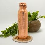 Puur koperen waterfles bloempatroon met handgreep ± 950 ml, Nieuw