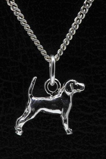 Zilveren Beagle ketting hanger - klein, Sieraden, Tassen en Uiterlijk, Kettinghangers, Verzenden