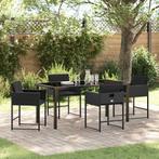 vidaXL Tuin Eetset 5 pcs Zwart poly rattan, Tuin en Terras, Tuinsets en Loungesets, Verzenden, Nieuw, Rotan