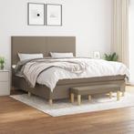vidaXL Boxspring met matras stof taupe 160x200 cm, Verzenden, 200 cm, Stof, 160 cm