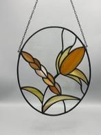 Glas-in-loodraam - 1950-1960 - Bloemenmotief Aardetint