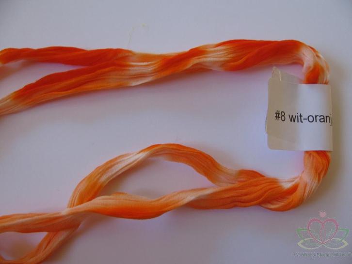 Nylon 8 Wit-Oranje 2tone voor het maken van bloemen, pakje, Hobby en Vrije tijd, Knutselen, Nieuw, Ophalen of Verzenden