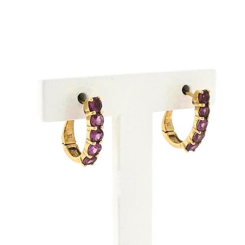 9 Krt. oorstekers met roze toermalijn (oorbellen, dames), Sieraden, Tassen en Uiterlijk, Antieke sieraden, Met edelsteen, Goud