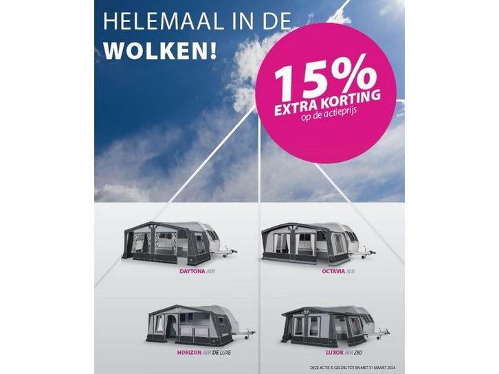 Opblaasbare voortenten Dorema NU 15% EXTRA KORTING !!!!, Caravans en Kamperen, Voortenten en Luifels, Nieuw, Ophalen of Verzenden