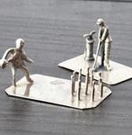 No reserve- Twee handgemaakte zilveren miniatuur Golfer en, Antiek en Kunst