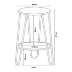 [en.casa] Bijzettafel Ylöjärvi 61x44x44 cm zwart en eikenkle, Huis en Inrichting, Tafels | Bijzettafels, Verzenden, Nieuw