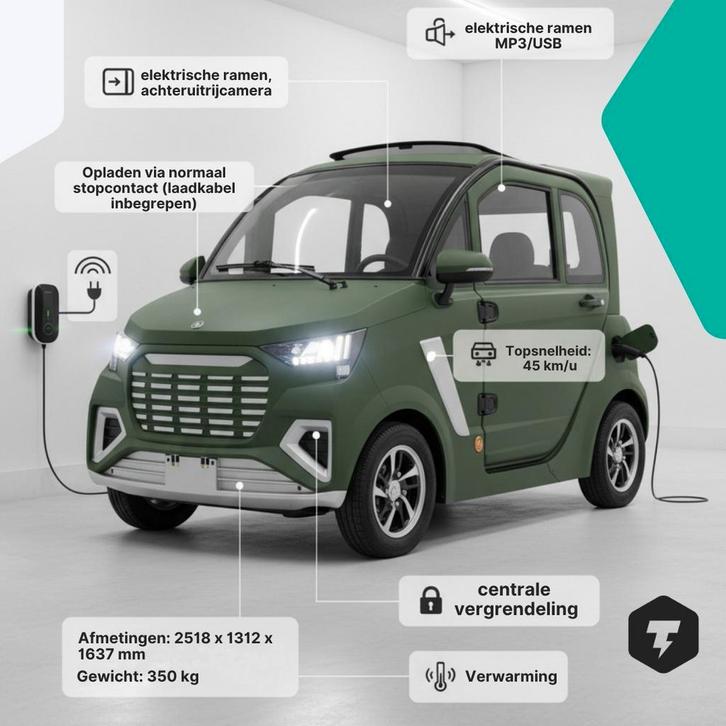 Elektrische Brommobiel/City Car 4 personen  TTZ-Electric, Diversen, Brommobielen en Scootmobielen, 46 km of meer, 16 km/u of meer