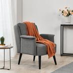 [en.casa] Fauteuil Edling 83x73x75 cm grijs en zwart, Huis en Inrichting, Fauteuils, Verzenden, Nieuw
