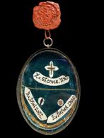 Reliekhouder - zilveren metaal, Glas, Textiel - 1850-1900 -