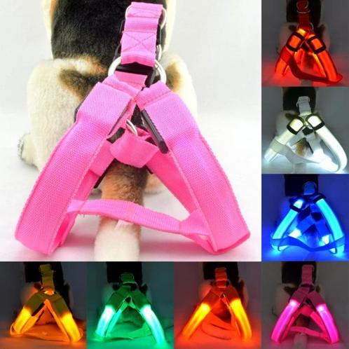 Honden tuigje tuig harnas hondentuigje LED S/M/L/XL *7 kleur, Dieren en Toebehoren, Honden-accessoires, Nieuw, Verzenden