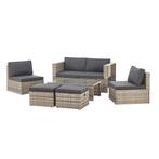 Polyrotan Loungeset / Tuinset Salou - Grijs - Incl. Kussens, Tuin en Terras, Tuinsets en Loungesets, Verzenden, Nieuw