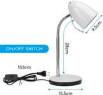 Tafellamp - Bureaulamp - Tafellamp slaapkamer - Wit - Aigost, Huis en Inrichting, Lampen | Tafellampen, Verzenden, Zo goed als nieuw
