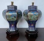 Pot - 2 Hexagonale dekselpotten - Emaille, Cloisonne