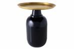 Ronde bijzettafel ELEGANCIA 50cm goud antiek zwart metaal, Huis en Inrichting, Ophalen of Verzenden, Nieuw