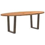 vidaXL Eettafel 220x100x74 cm ovaal massief eikenhout, Huis en Inrichting, Tafels | Eettafels, Verzenden, Nieuw