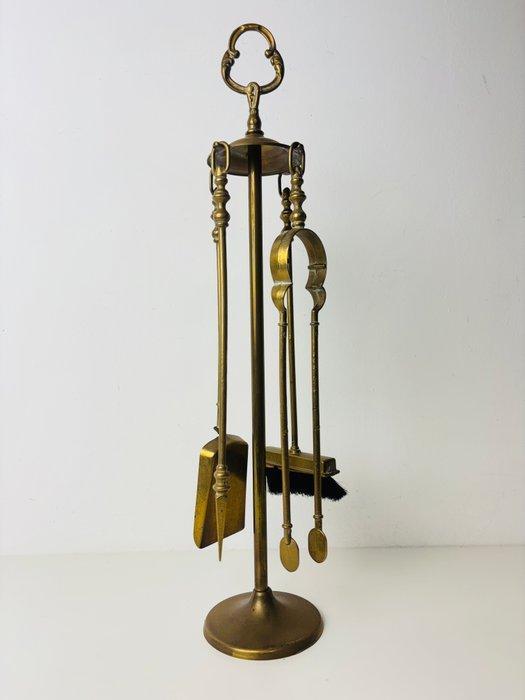 Schouw - 1930-1940 - Massief messing Haardstel, Antiek en Kunst, Curiosa en Brocante