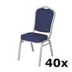 Stackchair Blues | 40x | Blauw | Stalen Frame Luxus, Verzenden, Nieuw in verpakking