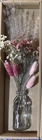 Droogbloemen arrangement in geschenkdoos incl fles light, Ophalen of Verzenden, Nieuw