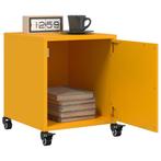vidaXL Nachtkastjes 2 st 36x39x43,5 cm staal mosterdgeel, Verzenden, Nieuw, Metaal of Aluminium