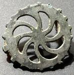 Oud-Romeins Bronzen opengewerkte schijf-broche fibula in de, Antiek en Kunst