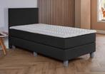 ACTIE! 1-Persoons boxspring Pamplona 90 200 Zwart, 90 cm, Eenpersoons, Verzenden, Zwart