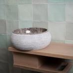 Waskom Loutro Rocky T Rond 20x20x12 cm Marmer Taupe, Doe-het-zelf en Verbouw, Sanitair, Ophalen of Verzenden, Nieuw, Overige typen