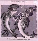 Gedachten van vissen over staking op spotprent. (Lithos), Antiek en Kunst, Verzenden