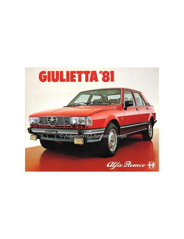 1981 ALFA ROMEO GIULIETTA BROCHURE NEDERLANDS, Boeken, Auto's | Folders en Tijdschriften, Alfa Romeo